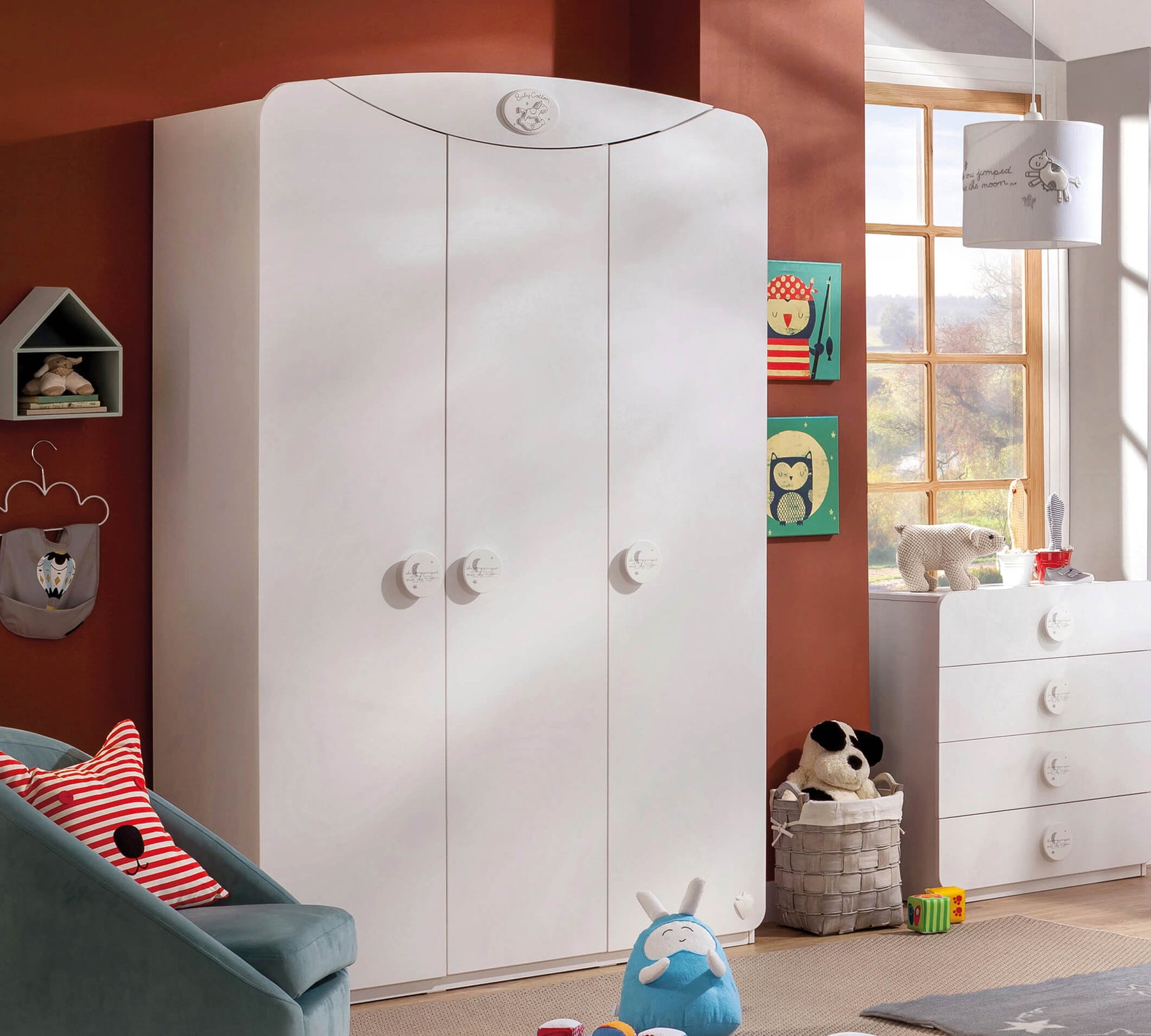 Baby CottBaby Cotton 3 Kapılı Dolapon 3 Kapılı Pencereli Dolap1 Baby Cotton 3-dørs skab - Billede 1