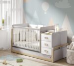 Baby Mino Voksende Babyseng (Gyngende og kan bruges som bord) (70x115-70x160 cm)