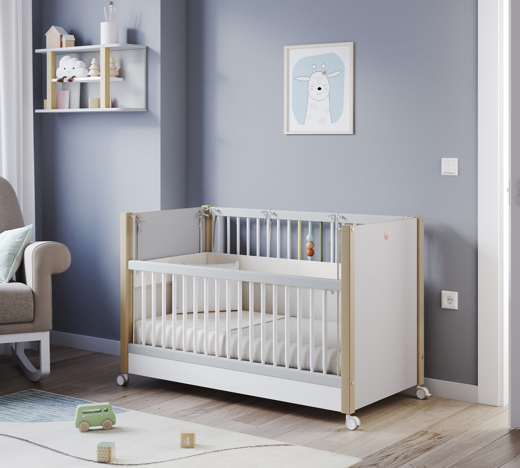 Baby Mino Tekerlekli Bebek Karyolası (Anne Yanı Olabilen) (60x120 cm)3 Baby Mino Hjulbar Babyseng (Kan Placeres Ved Sengen) (60x120 cm) - Billede 1