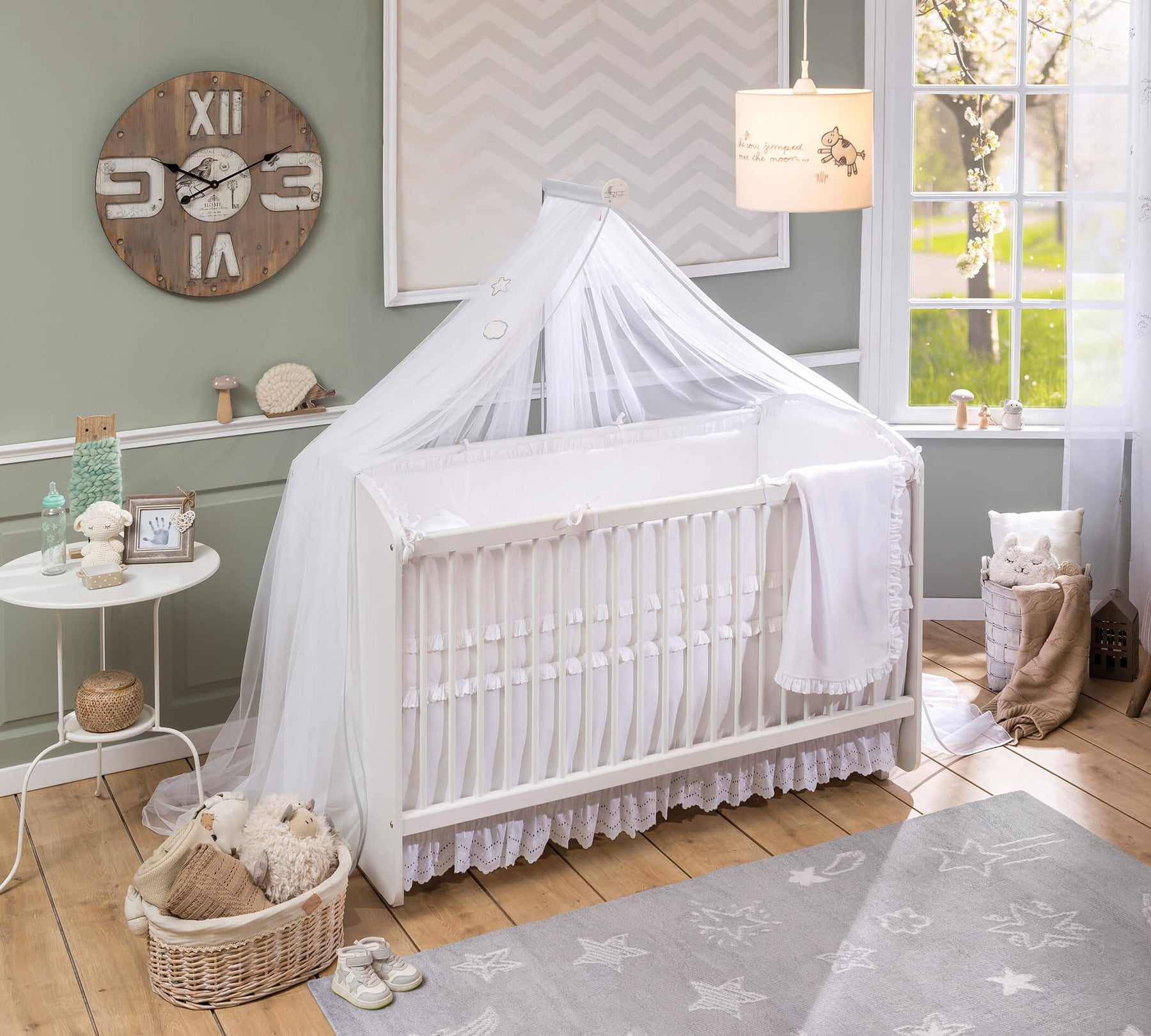 Beyaz Sallanan Bebek Karyolası (70x130 cm)yolası (70x130 cm)ekli Bebek Karyolası Beyaz (Anne Yanı Olabilen) (60x120 cm)1 Gyngende seng 70 x 130 cm - Billede 1
