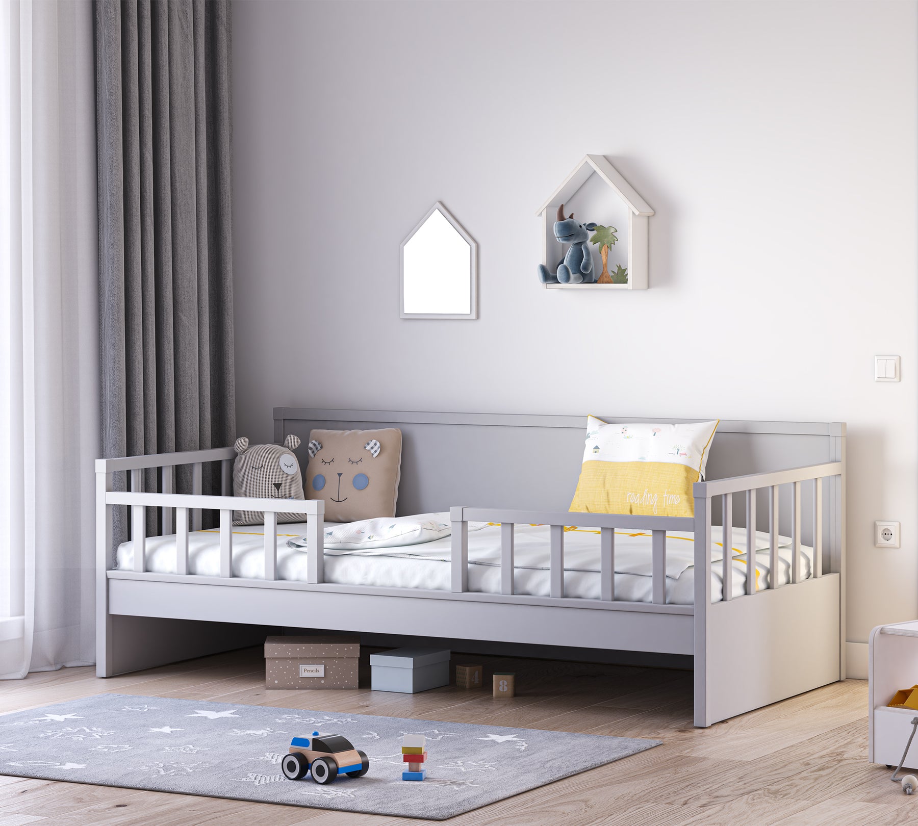 Daybed Çatısız Karyola (Gri) (100x200 cm)1 Daybed uden tag (grå) (100x200 cm) - Billede 1