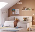 Daybed uden tag, seng i cremefarve (med underseng) (100x200 cm) - Billede 2