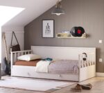 Daybed uden tag, seng i cremefarve (med underseng) (100x200 cm) - Billede 3