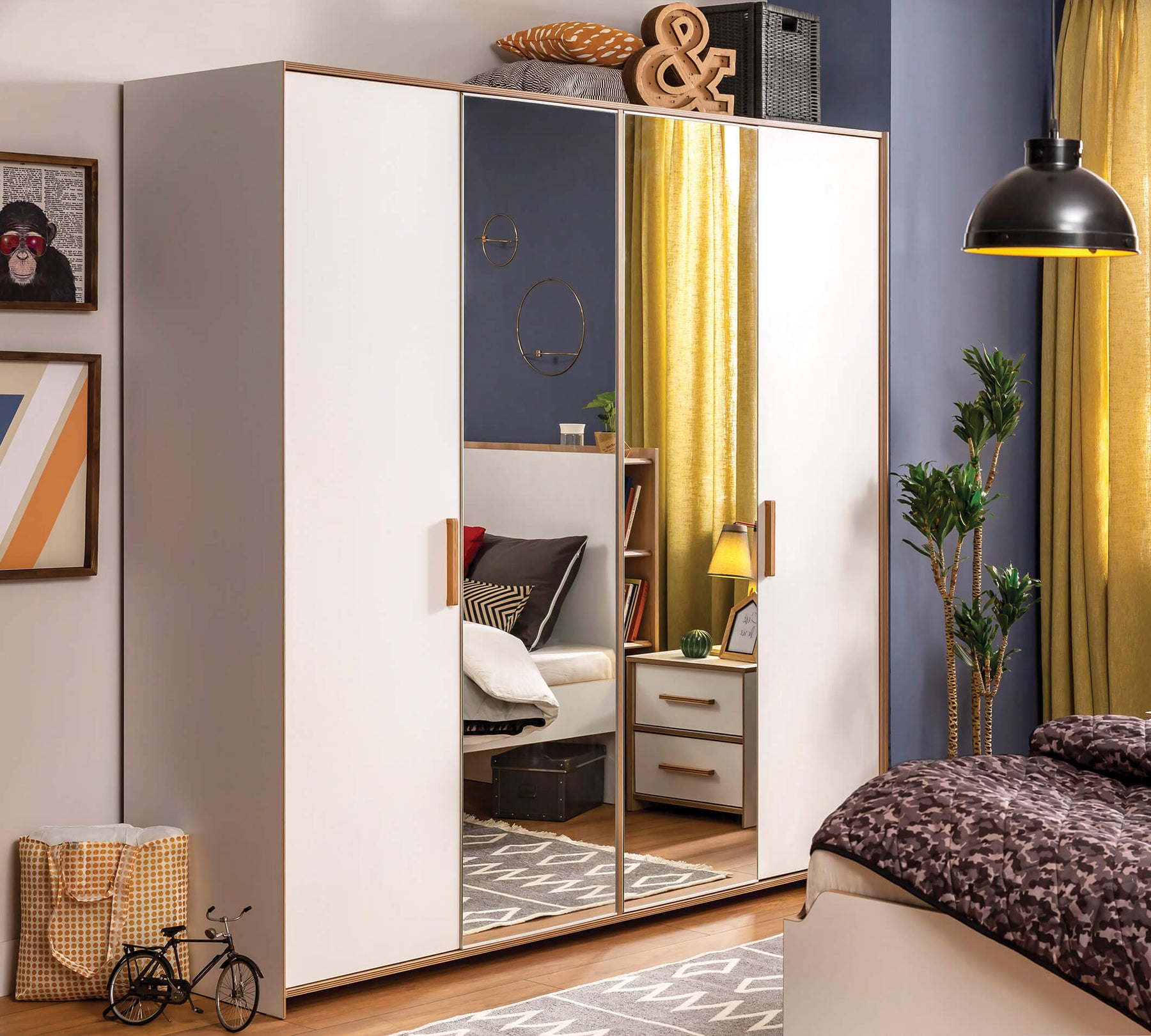 Modera 4 Kapılı Dolap1 Modera 4-dørs skab - Billede 1