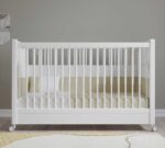 Hjulbar babyseng, hvid (kan placeres ved siden af mor) (60 x 120 cm) - Billede 2