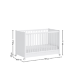 Hjulbar babyseng, hvid (kan placeres ved siden af mor) (60 x 120 cm) - Billede 7